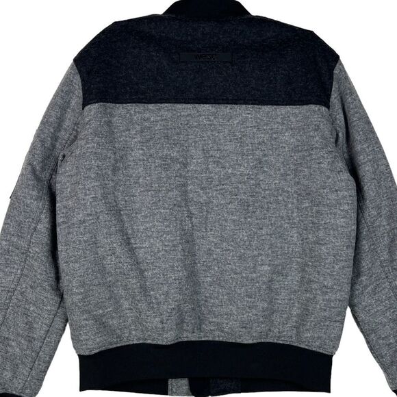 New Wesc MumelĀ Women Bomber Jacket US L MelangeāGreyāColorblockāFlannelā$225 - Picture 7 of 12